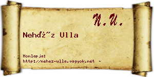 Nehéz Ulla névjegykártya